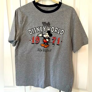 Disney Mickey Mouse T-shirt top size small - Grey embroidered patch - NEW